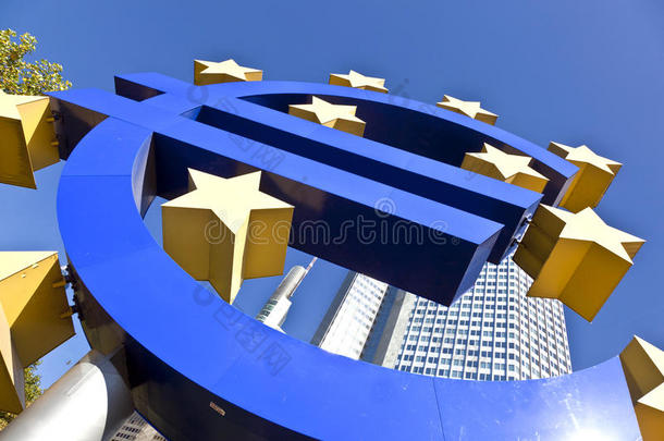 法兰克福的欧元区标志