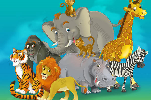 卡通野生动物园-儿童插画