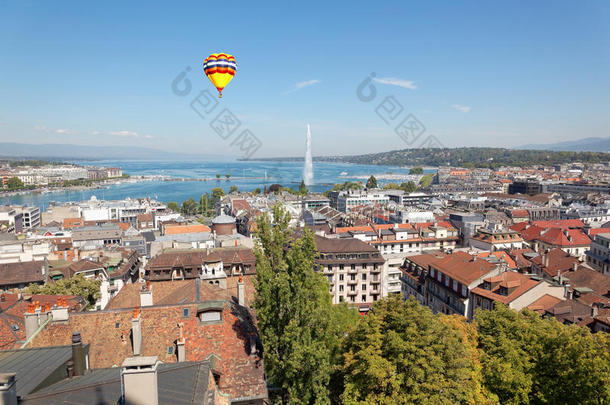 瑞士日内瓦市鸟瞰图