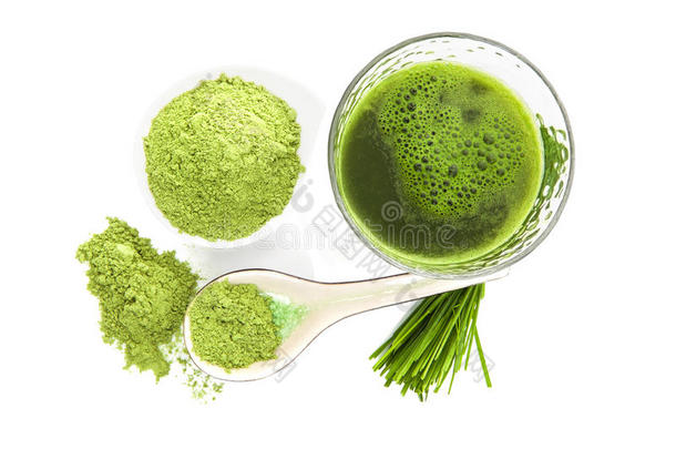 健康的生活。螺旋藻、<strong>小球藻</strong>和麦草。