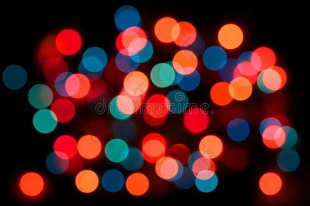 五彩缤纷的灯泡背景，灯泡效果，丰富多彩的灯泡抽象视图，新年