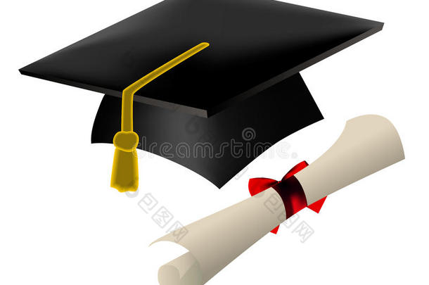 毕业帽和毕业证书