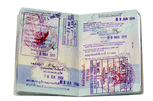 泰国<strong>签证</strong>邮票