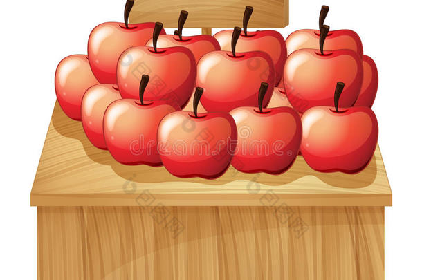 有空标牌的苹果水果架