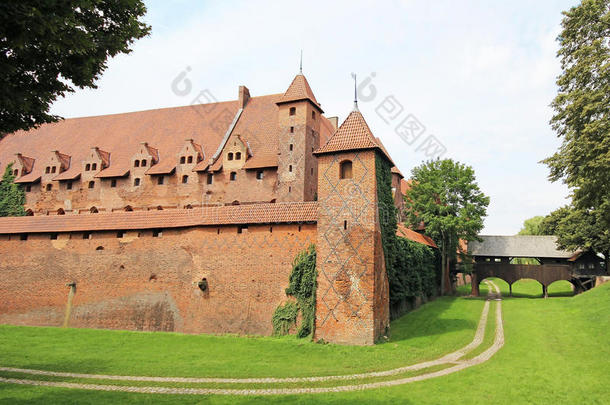 马尔堡/马里恩堡的中世纪城堡。波兰