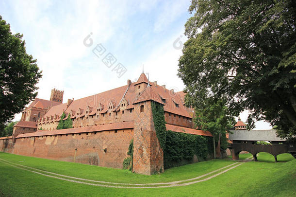 马尔堡/马里恩堡的中世纪城堡。波兰