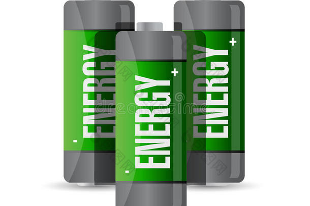 能量电池。插画设计
