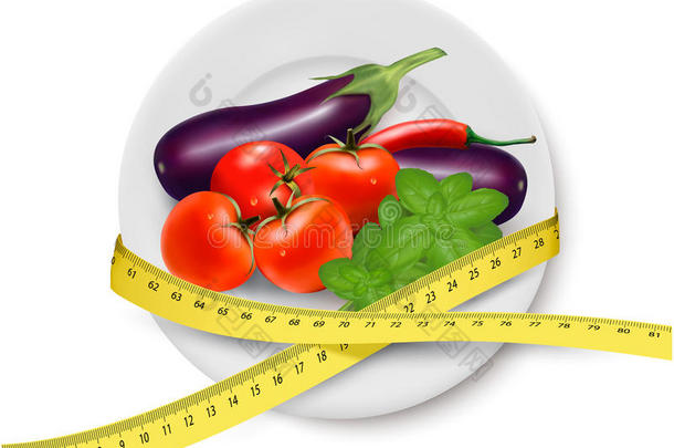 <strong>减肥餐</strong>。测量ta的盘子里的蔬菜