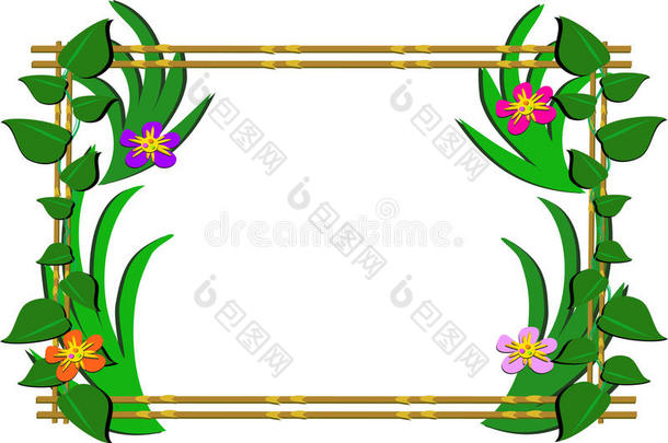 热带植物木框