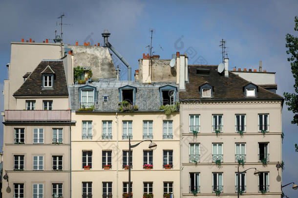 巴黎的房子和屋顶在左岸，平价