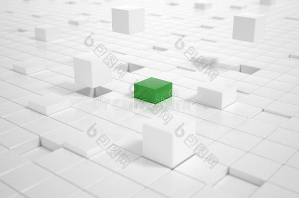 白色方块和绿色方块组成一个平台