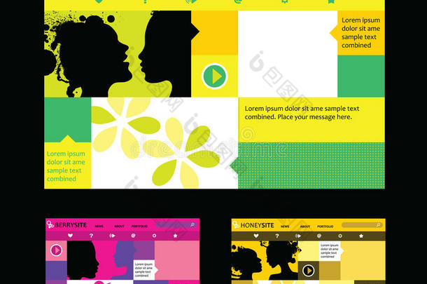 各种颜色的响应式网页设计模板