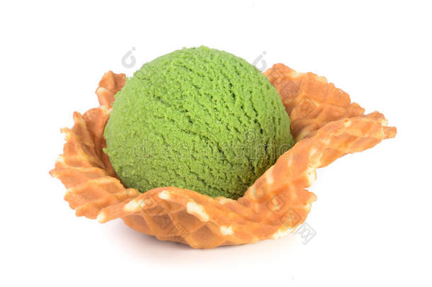 <strong>冰淇淋</strong>。背景是绿茶<strong>冰淇淋</strong>