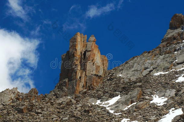 吉尔吉斯山脉复杂的岩石，类似于
