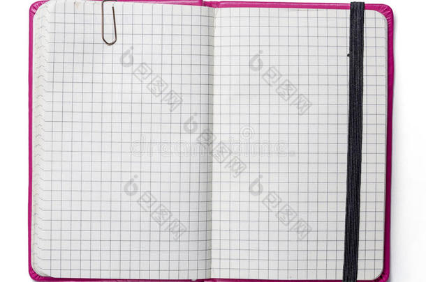 粉色回形针松紧带笔记本空白页一
