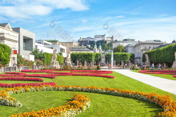 奥地利萨尔茨堡著名的米拉贝尔花园