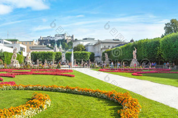 奥地利萨尔茨堡著名的米拉贝尔花园