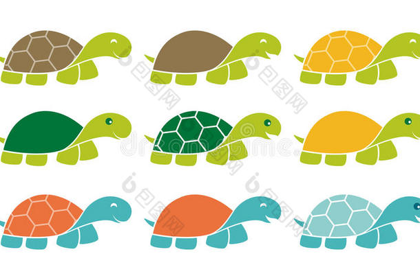 快乐海龟图标标识集