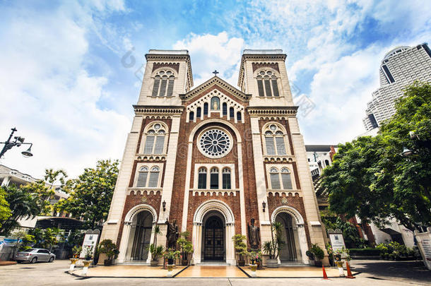 泰国曼谷，亚洲教堂升天大教堂。旅游景点。