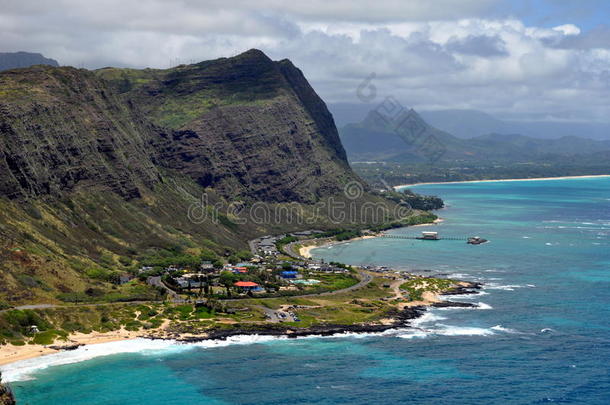 夏威夷海岸线景观