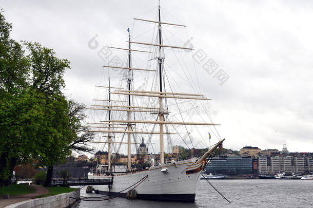 斯堪的纳维亚，瑞典，斯德哥尔摩港口城市的帆船