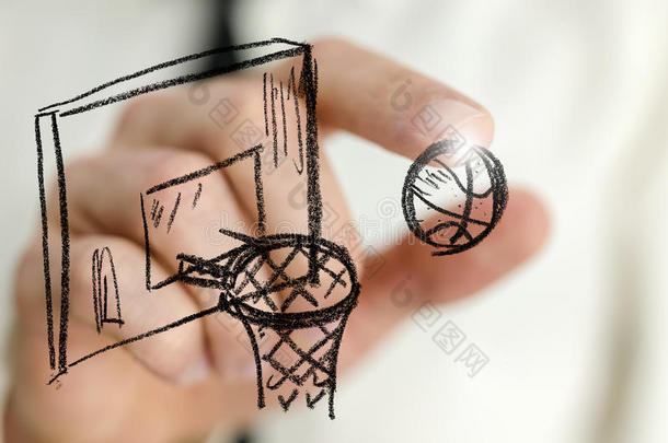 虚拟屏幕上的篮球
