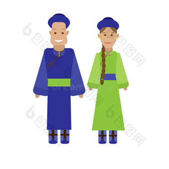 蒙古民族服饰图片