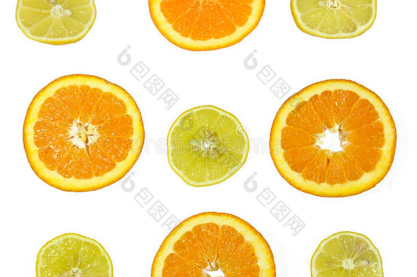 橘子和柠檬片