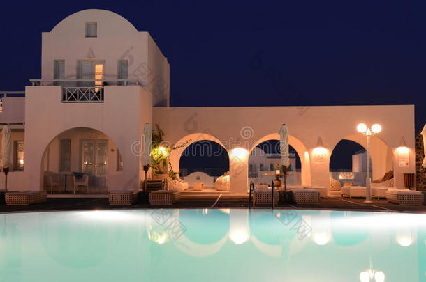 豪华别墅，晚上有私人游泳池，奥亚，圣托里尼