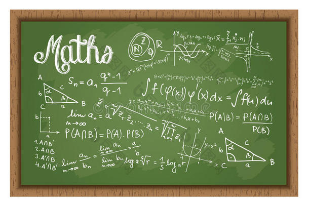 有数学公式的学校黑板