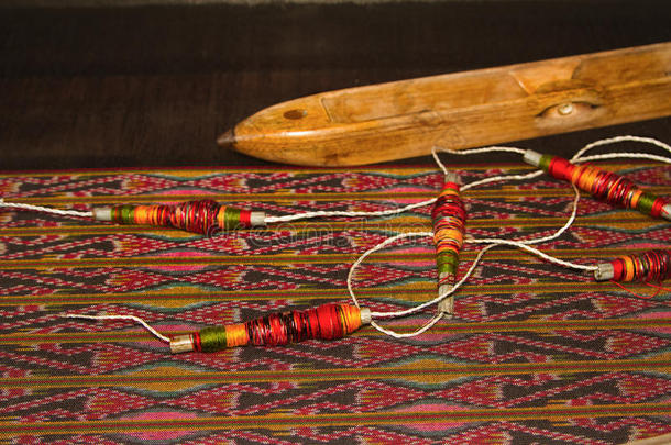 线轴和木筒子泰国传统织布