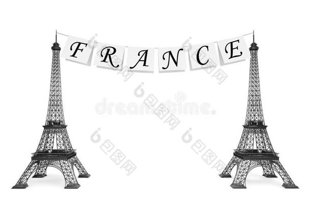 法国旅游理念。法国用埃菲尔铁塔在绳子上签名