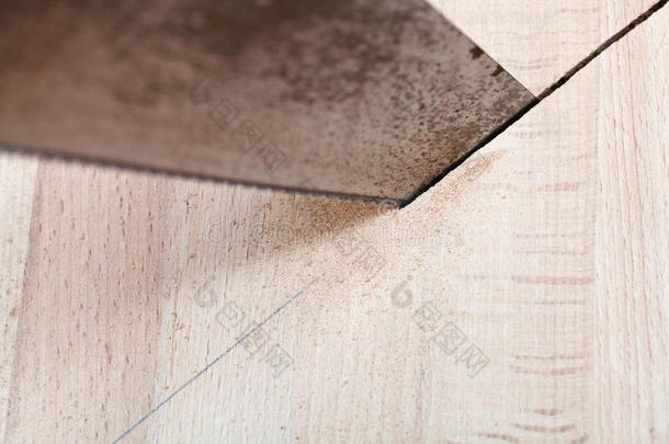 木板是用钢锯切的