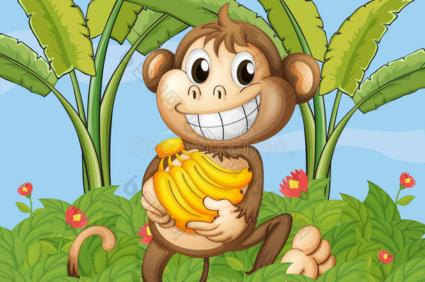 带香蕉的快乐猴子