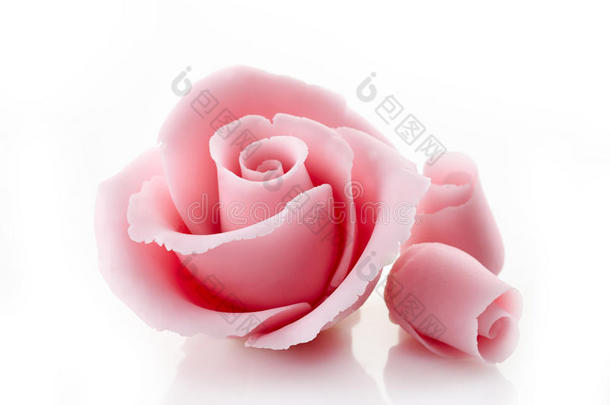 粉红装饰糖玫瑰