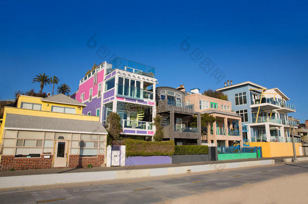 加州圣莫尼卡海滩彩色房屋