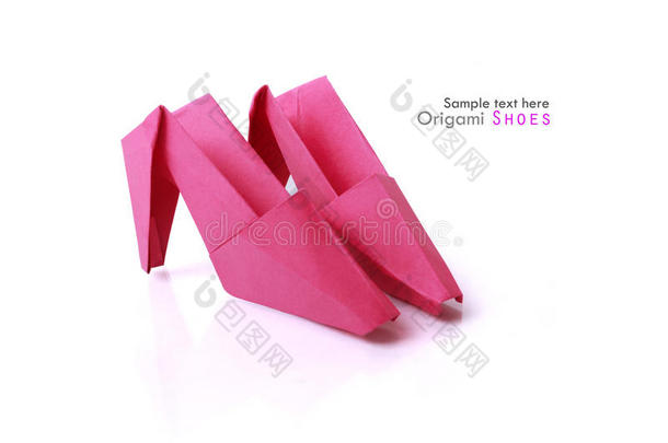 粉色折纸鞋