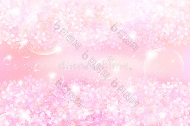 春粉色樱花背景