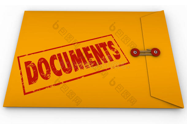 文件密封黄色信封重要的文件记录
