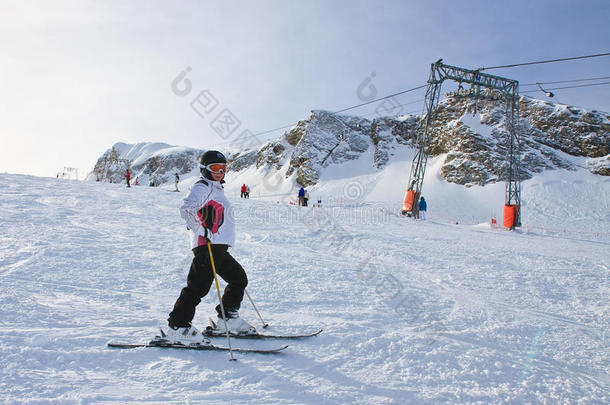 高山滑雪运动员。<strong>卡普兰</strong>滑雪胜地，