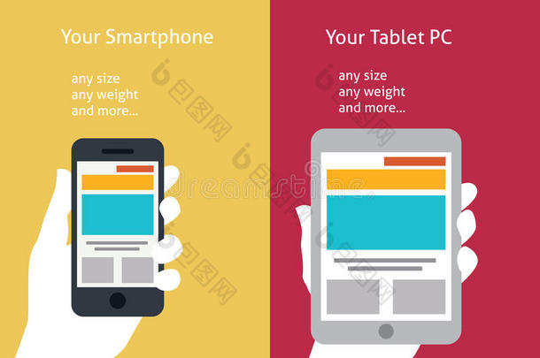 智能手机和平板电脑矢量图（fla