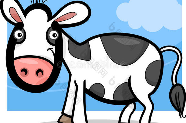 小牛宝宝农场动物卡通插画