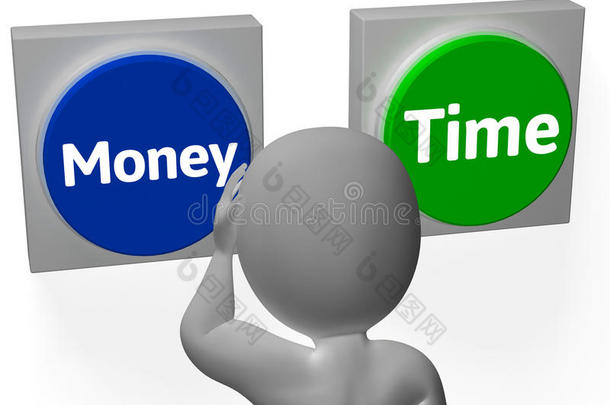 金钱时间按钮显示繁荣或收入