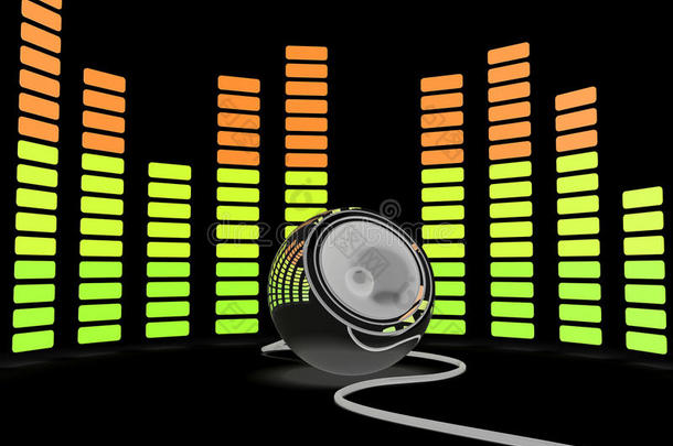 图形均衡器显示流行音乐或音频扬声器