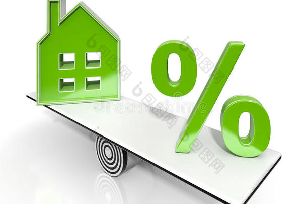 房子和百分比标志意味着投资