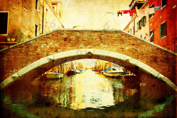 威尼斯一座桥的复古<strong>风格图片</strong>