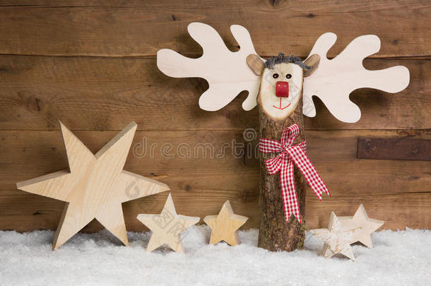 圣诞星和木底雪鹿
