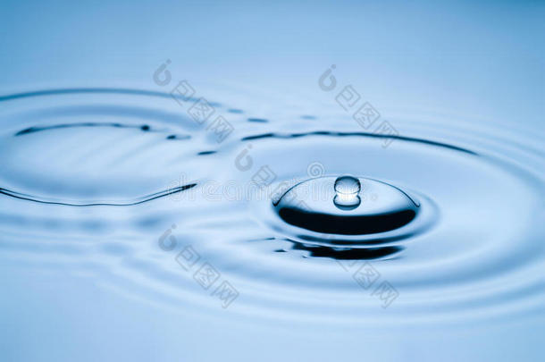 水滴落入水中，形成完美的水滴飞溅