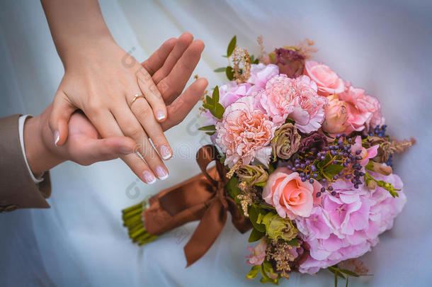 婚礼花束上的婚礼花束