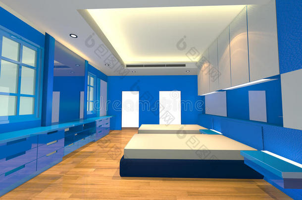 室内设计卧室<strong>蓝色主题</strong>